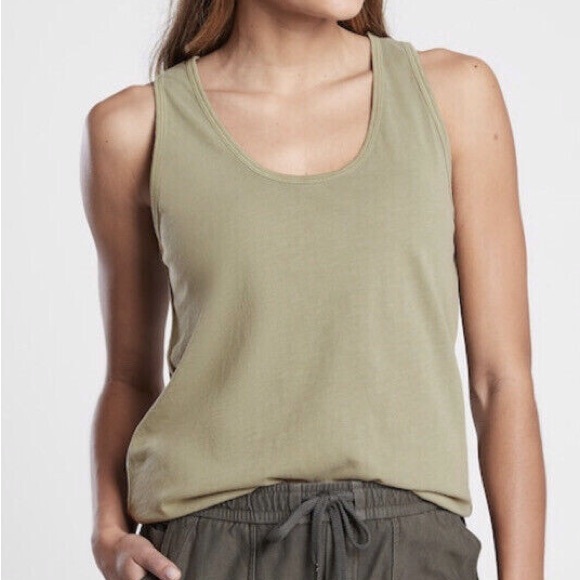 Athleta Tops - Athleta Sz 3X Olive Green Cotton Lightweight Scoop Neck Organic Daily Tank Top
